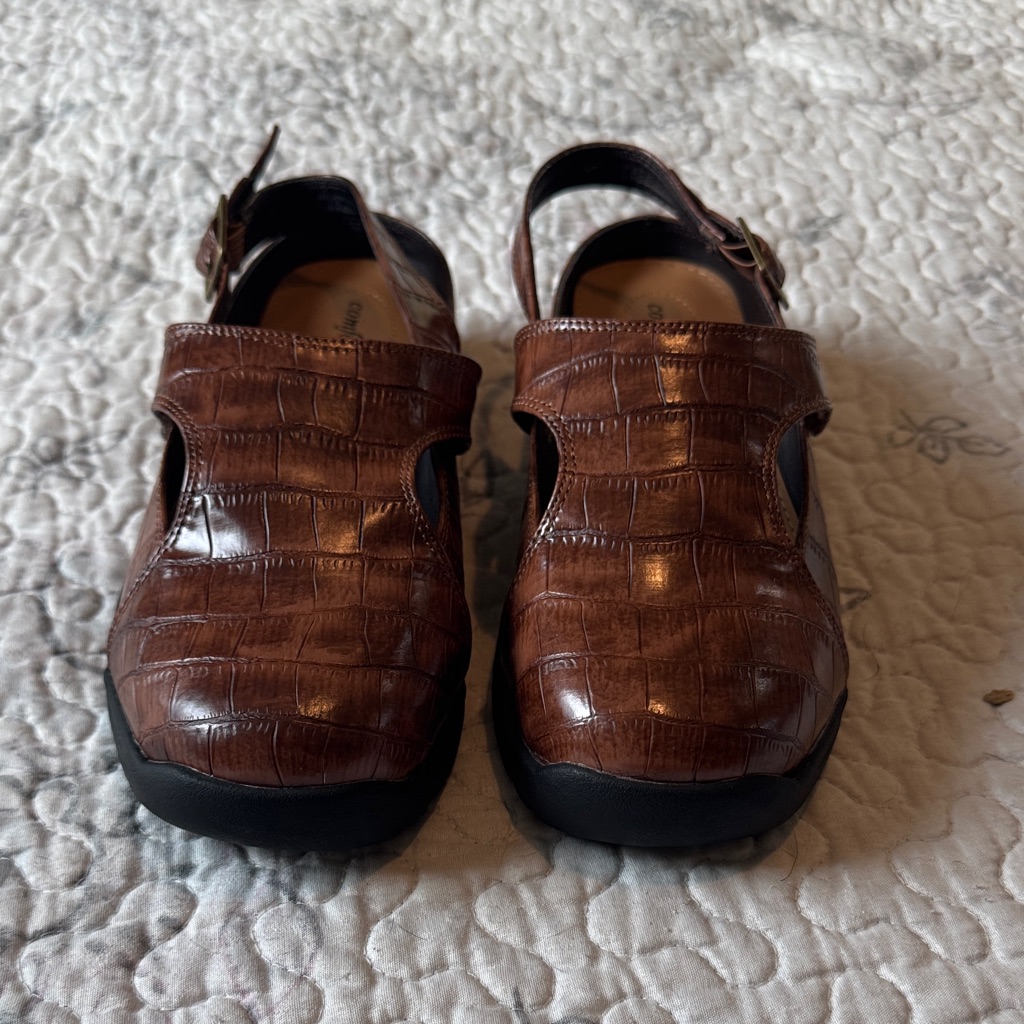 Brown Crocodile Pattern Sandals Brown Crocodile Pattern Sandals